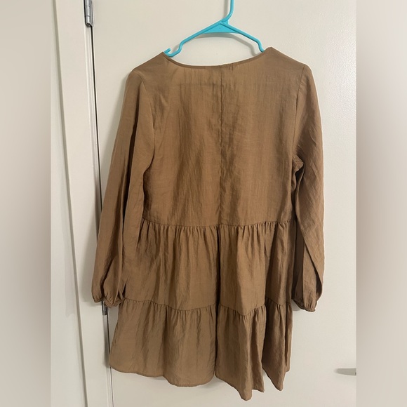 Zara V-Neck Long Sleeves Tiered Mini Dress - Picture 3 of 5